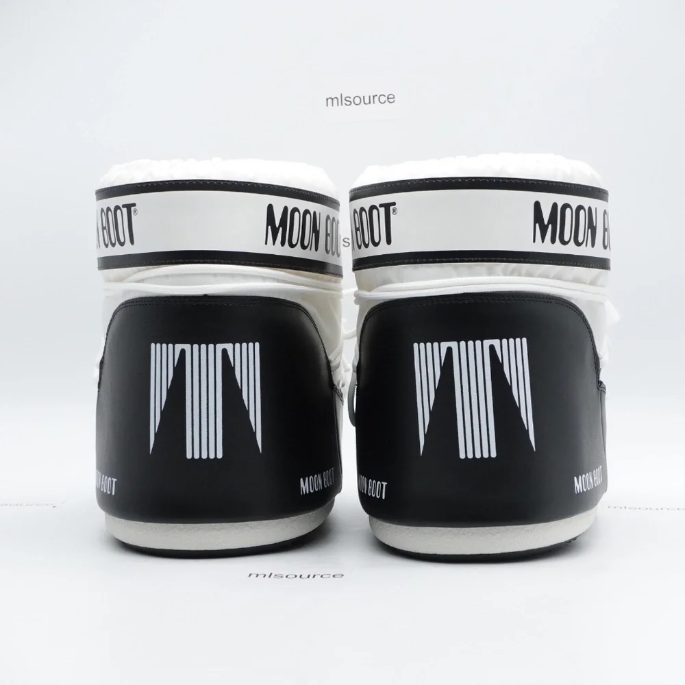 NEW Moon Boot Icon Low Nylon Winter Snow Boots White/Black